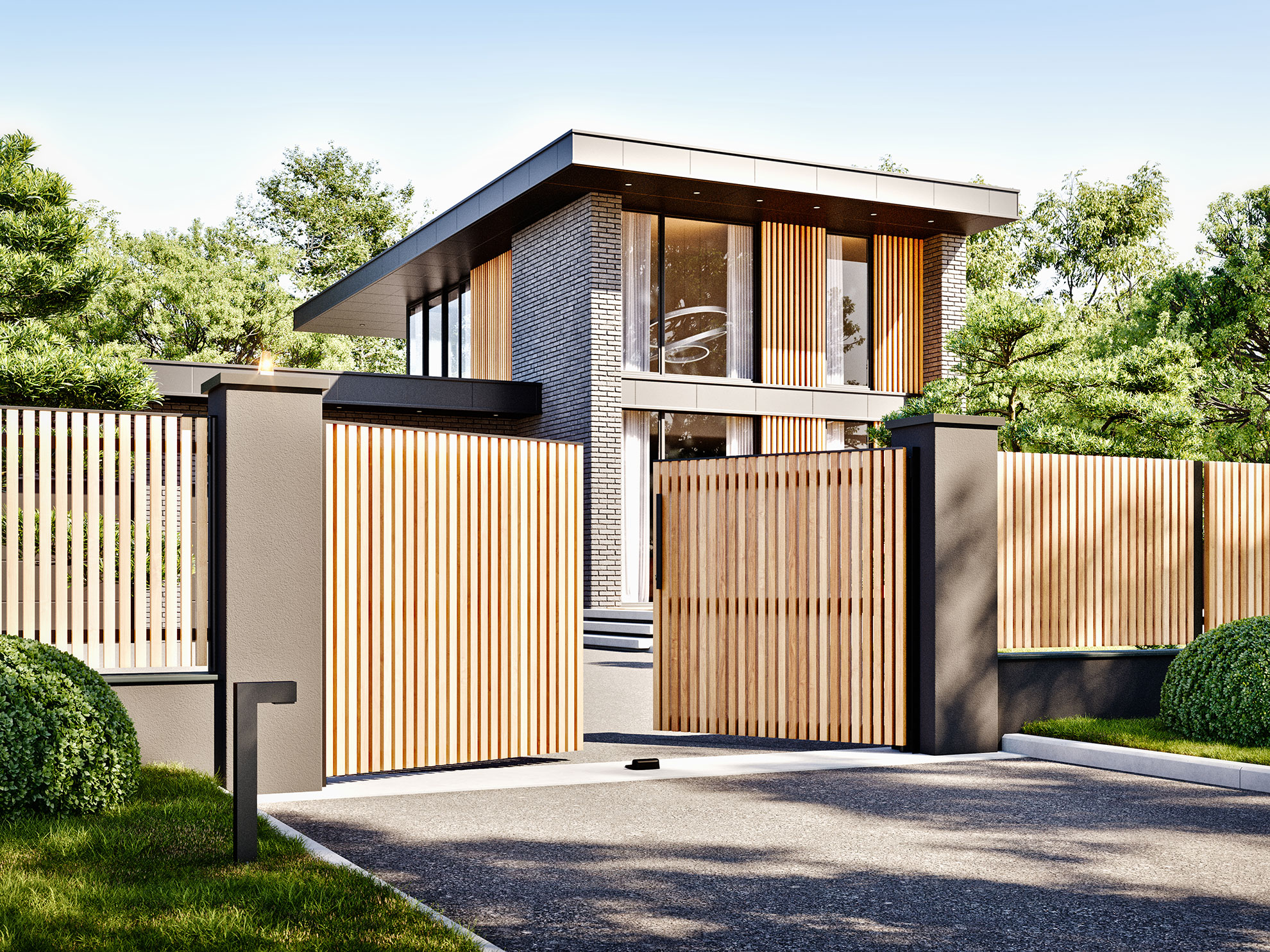 Clôture moderne pour jardin contemporain